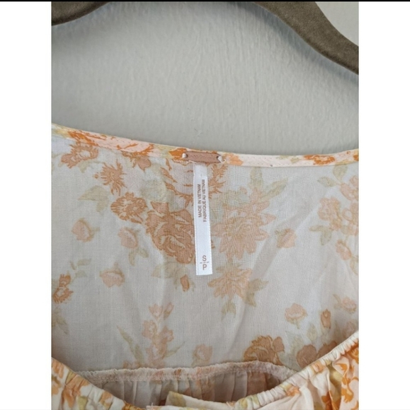 NWT Free People Lorretta Printed Tunic In Tea Combo S Yellow/Orange - Picture 8 of 11